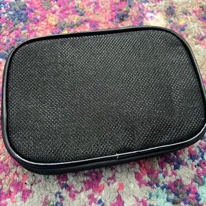 Lancôme Black Textured Zip Cosmetic Pouch